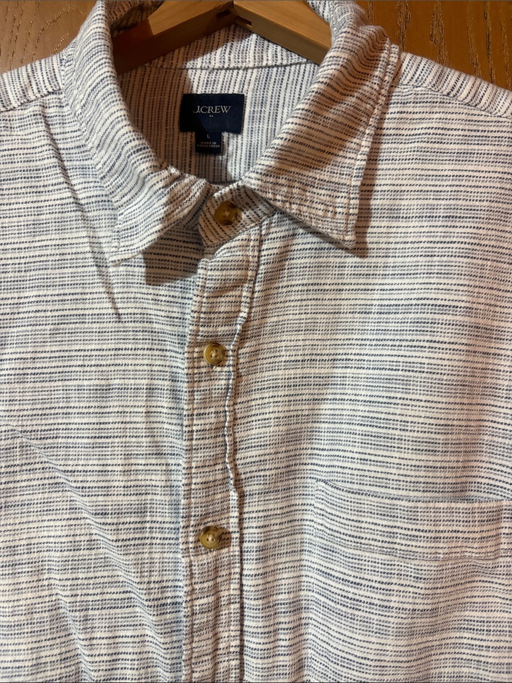 J. Crew Striped Button-Up Shirt in Blue and Cream - Cotton - Picture 2 of 6